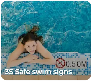 3S Safe Swim signs en Collado Villalba